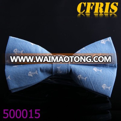 Hot Sale Denim Cotton Boys Blue Bow Tie